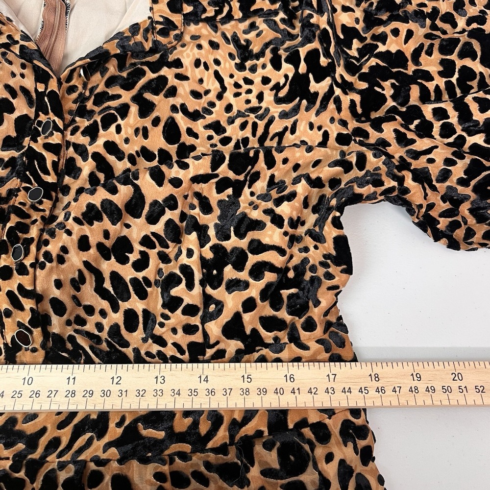 Ivy City Co Womens XXL Anna Embossed Leopard Print Short Sleeve Midi Dress - Picture 9 of 9